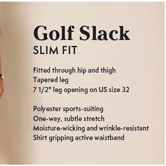 Amazon Essentials Slim Fit Stretch Gray Golf Pants. Size 29 waist 30" length. NW - Picture 3 of 11